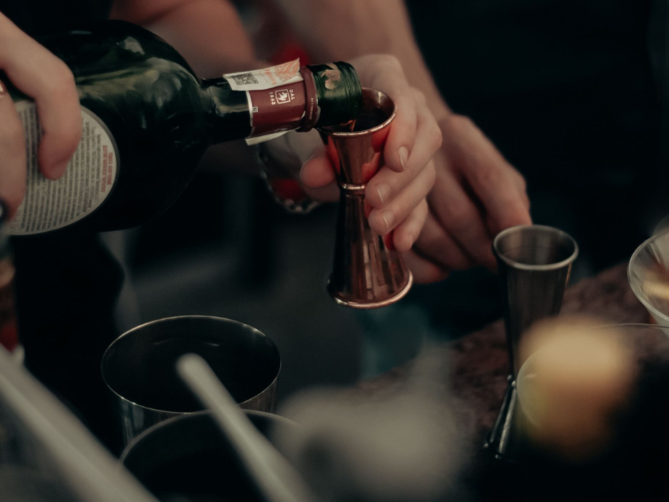 Mobile cocktail bar at an event